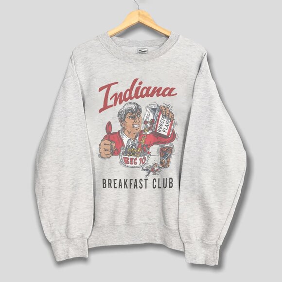 Vintage 90s Indiana University Sweatshirt, NCAA Indiana Hoosiers Basketball Tee - Picture 1 of 2